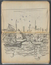 Sketchbook, página 056 57: Vista de barcos à vela
