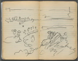 Sketchbook, página 082  83: Vista da praia