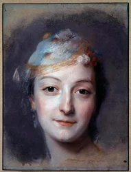 Retrato de Mademoiselle Marie Fel (1713-1794) Pastel de Maurice Quentin Delatour dit Quentin De La Tour ou Quentin De Latour (1704-1788) 1757 Sol. 0,32x0,24 m Saint Quentin, Musee Lecuyer