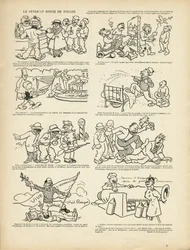 Ilustração de Maurice Radiguet (1866-1941) em Le Rire, 21/12/12 - Le syndicrouge de Toulon - Syndicalisme, Toulon