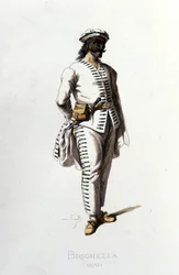 A personagem de Brighella em 1570. Maurice Sand "Máscaras e Jesters" Paris século 19. (Maurice Sand era o filho de George Sand).
