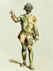 Arlequim em 1570, por Maurice Sand (1823-1889)