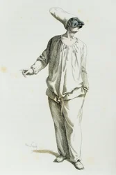 Pulcinella em 1800, por Maurice Sand (1823-1889)