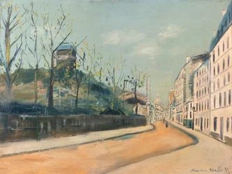 Rue Lepic, Montmartre, com o Moulin de la Galette e o Sacré-Cœur