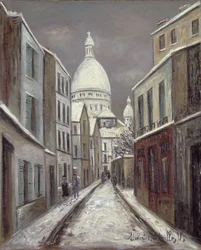 A Rua Saint-Rustique, c.1933 (óleo sobre papel)
