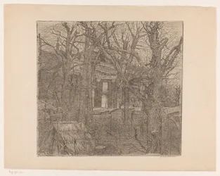 Árvores ao redor de uma casa Jardim em Amsterdã (título original)