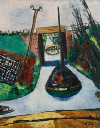 Na barragem (Holanda). Canal na Holanda