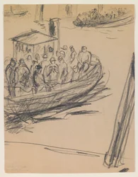 Longboat com estivadores