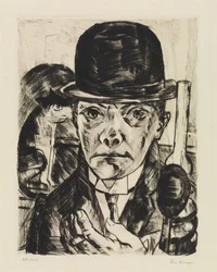 Autorretrato com chapéu rígido
