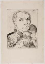 Autorretrato com estilete, prancha 19 de «Rostos»