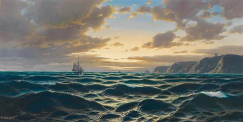 Alemão: Marinha, pôr do sol na costa