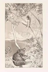 Urso e Elfo Bär und Elfe placa I de Intermezzos, Opus IV Intermezzi, Opus IV, c. 1880.