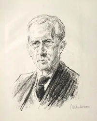 Pasta de madeira Arno: Portrait Arno Holz, 1923.