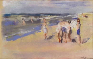 Praia, c.1910 (desenho a giz)