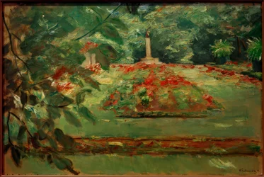 O terraço de flores no Wannseegarten ao norte