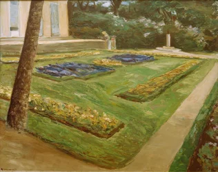 O terraço de flores no Wannseegarten a noroeste