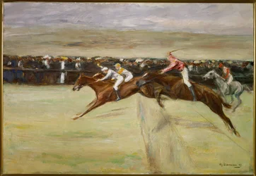 Corrida de cavalos em Cascine, perto de Florença, Itália (pintura sobre tela)