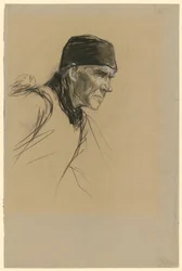 Cabeça de um camponês holandês (estudo para a pintura «Camponês caminhando»)