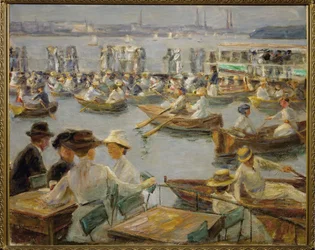Nas margens do rio Alster, Hamburgo (pintura sobre tela)