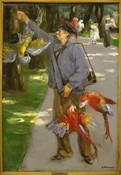 O homem-papagaio (óleo sobre tela)