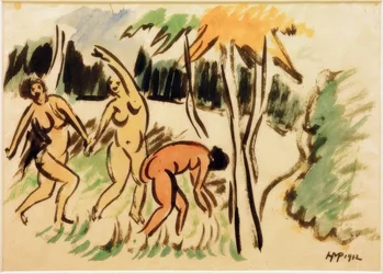 Três mulheres ao ar livre