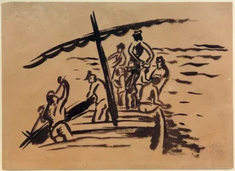 Pescadores no barco