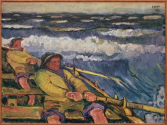 Pescadores no barco