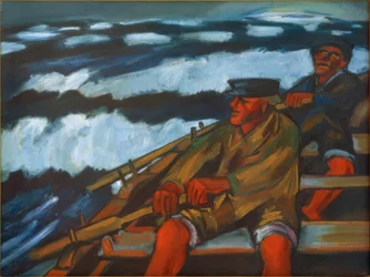 Pescadores no barco