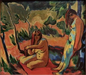 Mulheres à beira da floresta
