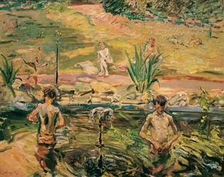 Rapazes de banho