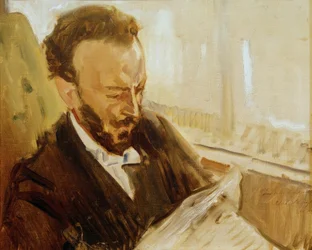 Francisco d&39;Andrade, lendo o jornal