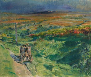 Paisagem do Palatinado com uma cuba de vinho