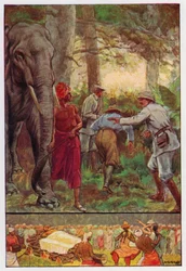 Ilustração para Around The World In Eighty Days por Jules Verne (cor litho)