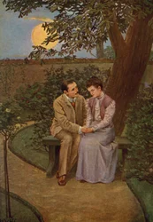 Ilustração para Jane Eyre por Charlotte Bronte (lito colorido)