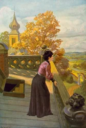 Ilustração para Jane Eyre por Charlotte Bronte (lito colorido)