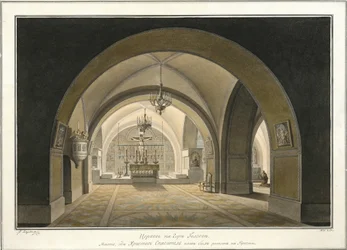 Interior da Igreja do Santo Sepulcro no local do Gólgota, 1821