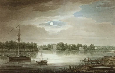 Rio Nevka, perto da ponte Yelagin, 1829