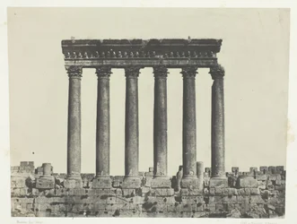 Baalbeck Heliopolis, Colonnade Of The Temple Of The Sun, Síria, 184951, impresso em 1852.