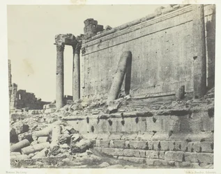 Baalbeck Heliópolis, Templo de Júpiter, Frente Leste, Síria, 184951, impresso em 1852.