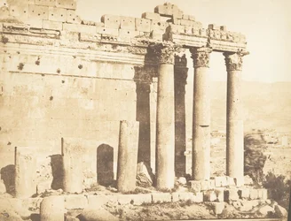 Colunata ocidental do Templo de Júpiter, Baâlbek Heliopolis, 15 de setembro de 1850.