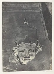 Ibsamboul, Colosse Occidental Du Spéos De Phrè; Núbia, chapa 107 do álbum "Egypte, Nubie, Palestine et Syrie" (1852)