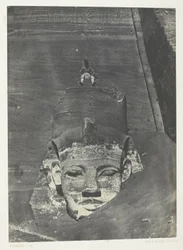 Ibsamboul, Colosse Occidental Du Spéos De Phrè; Núbia, chapa 107 do álbum "Egypte, Nubie, Palestine et Syrie" (1852)