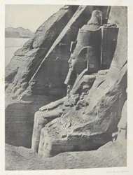 Ibsamboul, Colosse Oriental Du Spéos De Phrè, Vu De Profil; Nubie, chapa 104 do álbum "Egypte, Nubie, Palestine et Syrie" (1852)