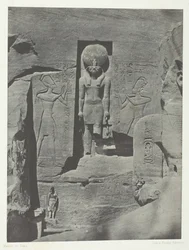 Ibsamboul, Esculturas da entrada para o Speos de Phrè, Núbia, 184951, impresso em 1852.