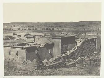 Kalabscheh, Vista Geral do Templo de Kalabscheh Talmis, Núbia, 184951, impresso em 1852.