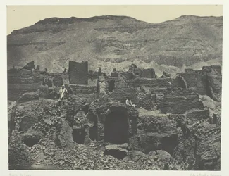 Medinet-Habou, Ruínas da Cidade do Papa, Tebas, 184951, impresso em 1852.