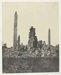 Karnak Palace, The Obelisks, Thebes, 184951, impresso em 1852.