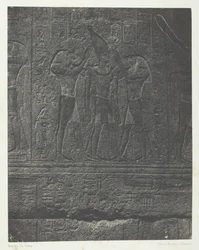 Karnak Palace, Exterior Sculptures of the Granite Sanctuary, Thebes, 184951, impresso em 1852.