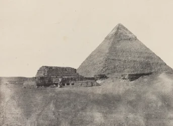 Pirâmide de Quéfren, Médio Egito, chapa 10 do álbum "Egito, Núbia, Palestina e Síria" (1852)