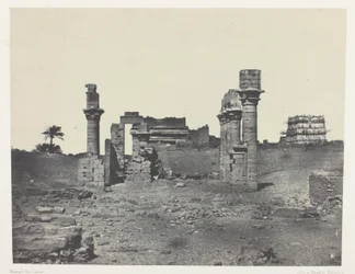 Templo de Hermontis, Alto Egito, chapa 63 do álbum "Egypte, Nubie, Palestine et Syrie" (1852)